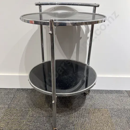 Art Deco Circular Chrome Tea Trolley