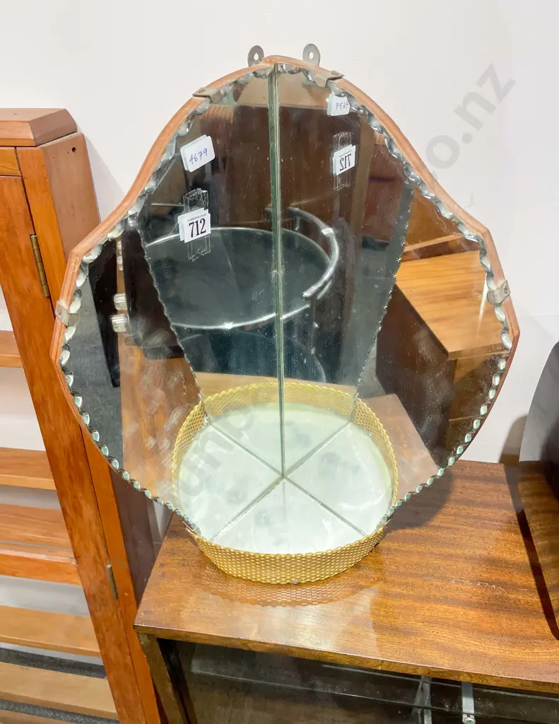 C1950's Corner Mirror Shelf Image 1++