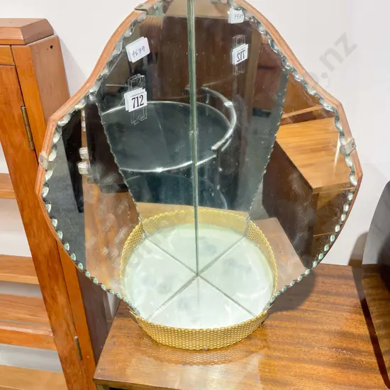 C1950's Corner Mirror Shelf