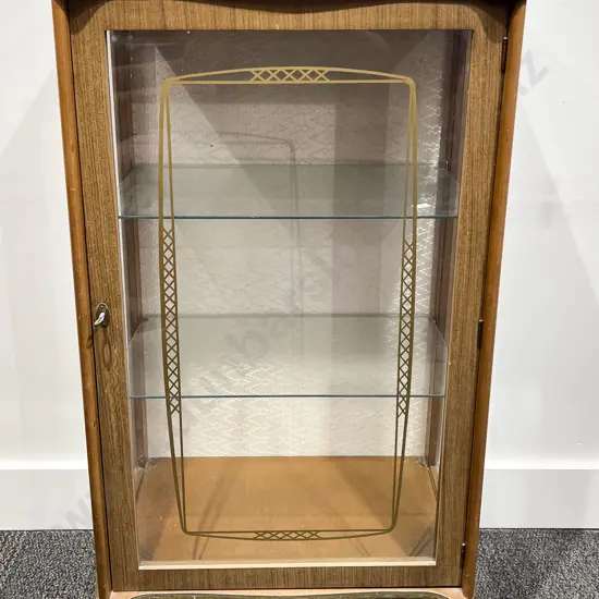 Mid Century Slender Glazed China Cabinet