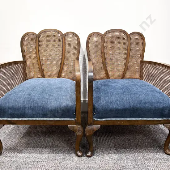 Pair Wycombe Cane Armchairs