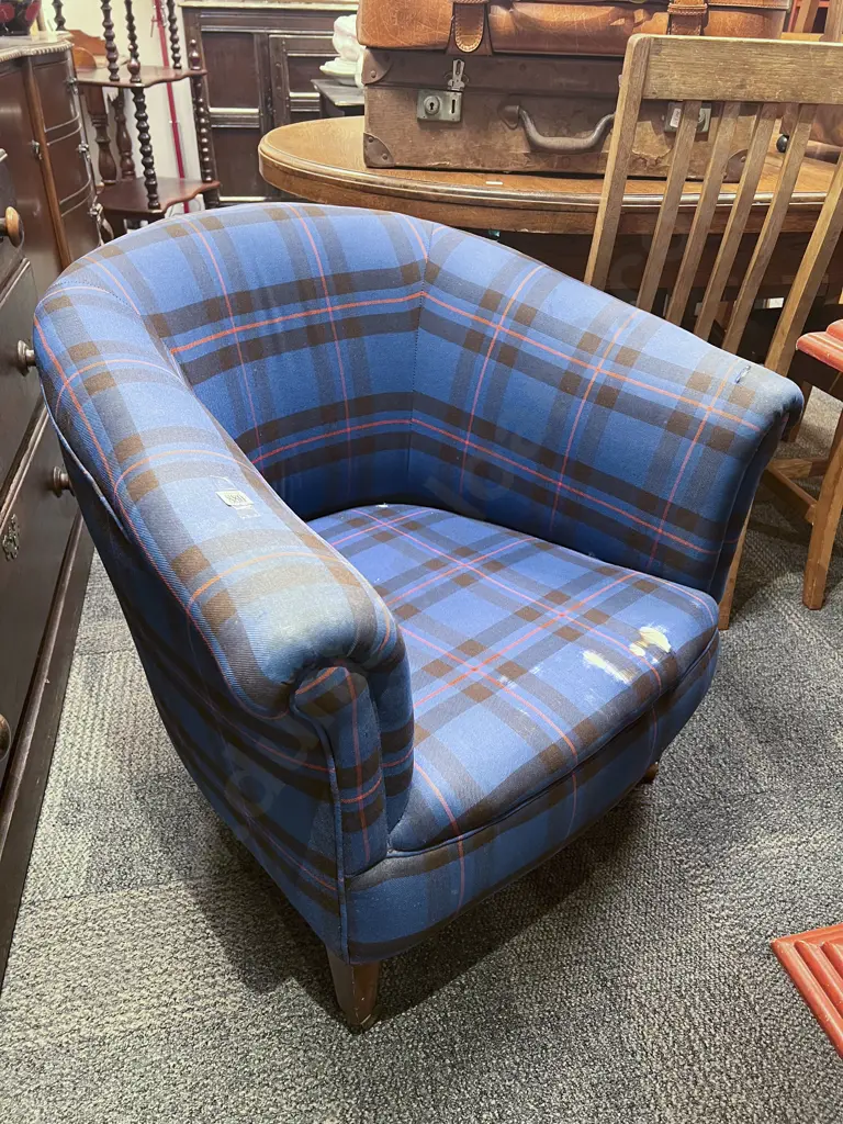 Tartan Upholstered Club Chair Image 1++