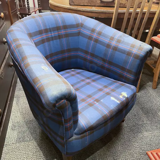 Tartan Upholstered Club Chair