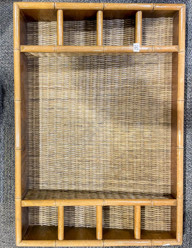 Bamboo & Cane Desk Organiser Image 1++