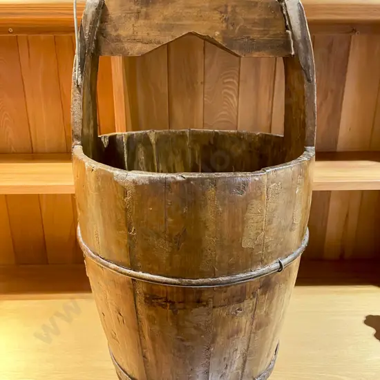 Antique Chinese Wooden Water Pail
