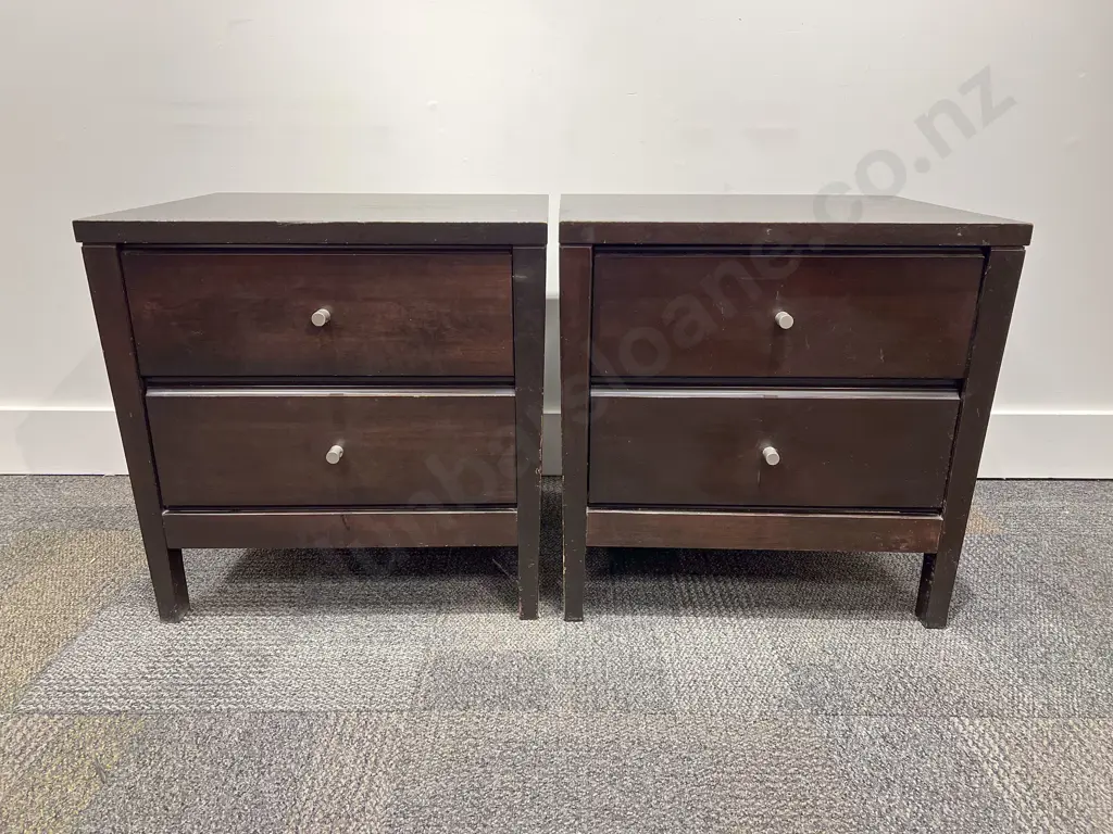 Pair Modern Bedside Drawers Image 1++