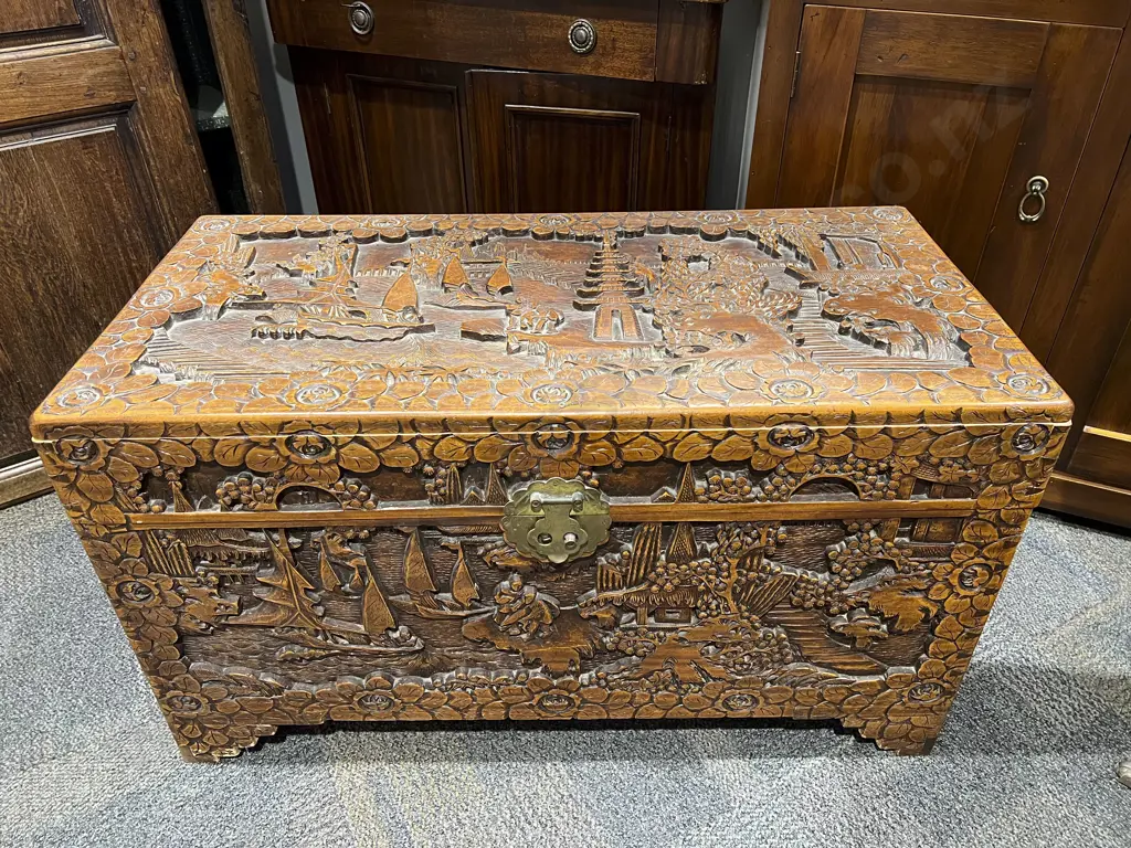 Carved Camphor Chest Image 1++
