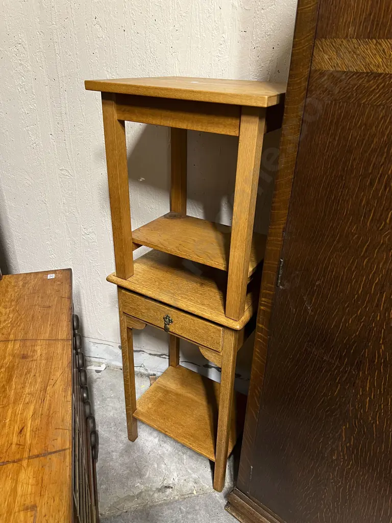 Oak Single Drawer Side Table with other Side Table Image 1++