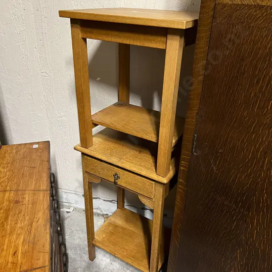Oak Single Drawer Side Table with other Side Table
