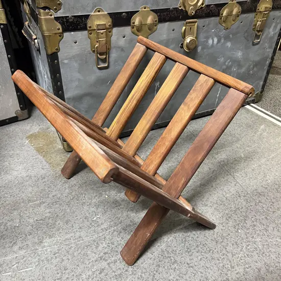 Small Bookcase with Slatted Magazine Rack