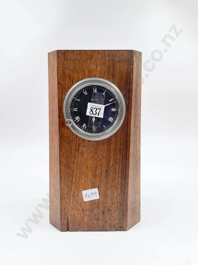 Vintage Wooden Propeller Piece Clock Mounted Image 1++