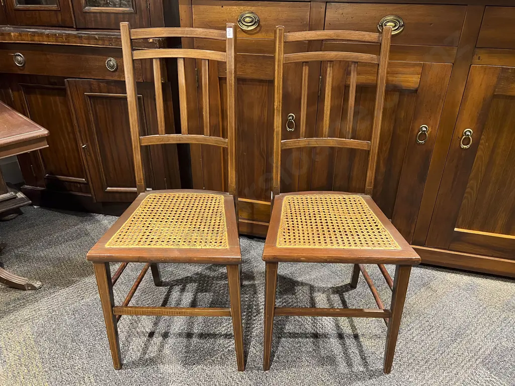 Pair of Inlaid Wycombe Seated Side Chairs Image 1++
