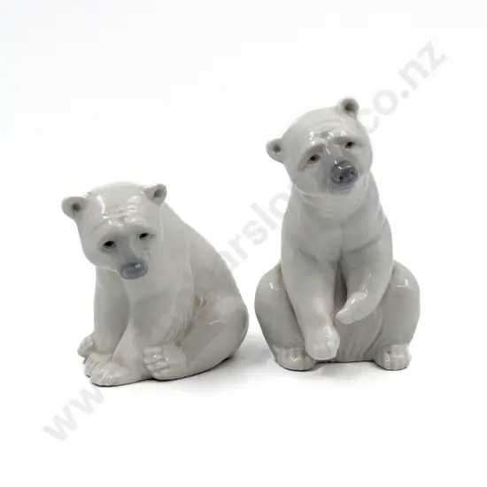 Two Lladro Polar Bears