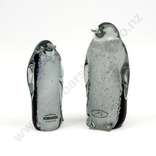 Associated Pair of Art Glass Penguins