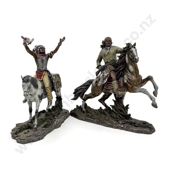 Two Native American Figures on Horseback