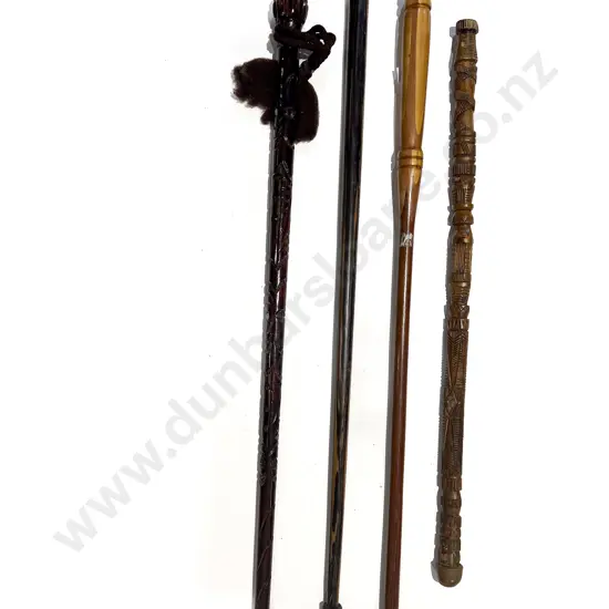 Four Wooden Walking Sticks