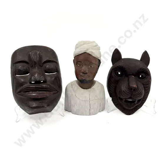 Sudanese Bust and Assorted Masks