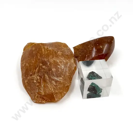 Two Kauri Gum Pieces and other