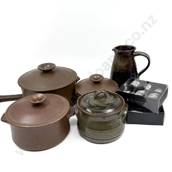 Three Pieces of Temuka Ovenware with Assorted Pottery Etc