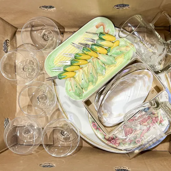 Qty of Assorted China and Glassware