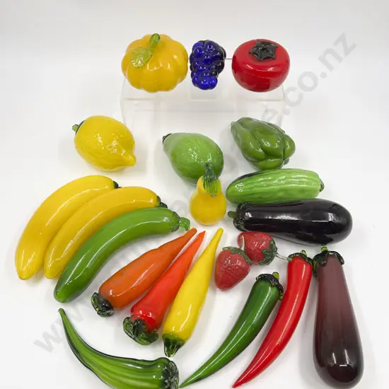 Box Qty of Assorted Glass Faux Fruit