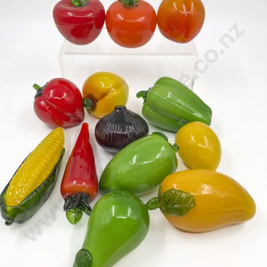 Box Qty of Assorted Glass Faux Fruit