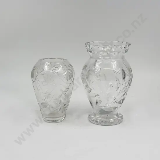 Small Royal Doulton Crystal Vase and other Crystal Vase