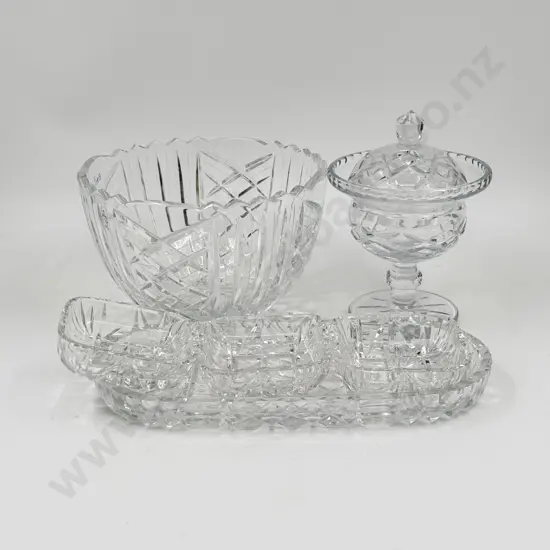 Tall Crystal Bowl and Assorted Others