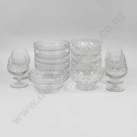 Qty of Assorted Small Crystal Bowls Together With Five Small Brandy Balloons