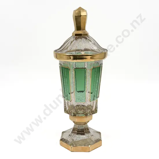Czech Cut Glass Pedestal Jar