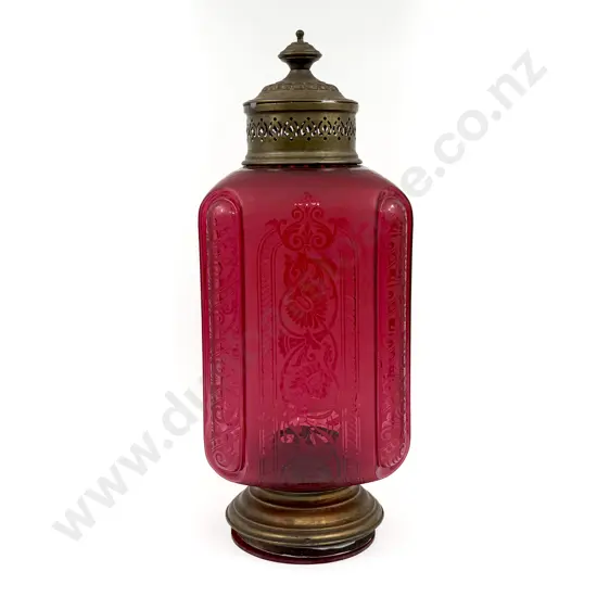Large Cranberry Glass Celling Light