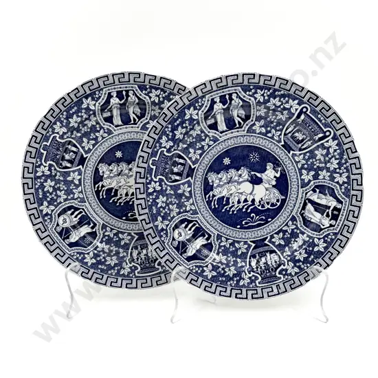Pair of Blue and White Copeland Spode Plates