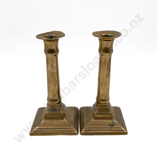 Pair of Georgian Brass Candlesticks (faults)