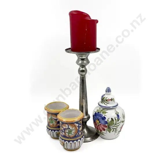 Large Candle Stand and Assorted Vases etc