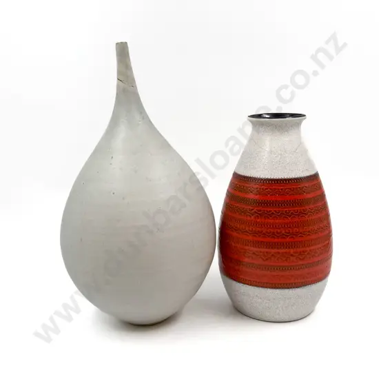 Richard Cadness Vase and German Pottery Vase (faults to both)
