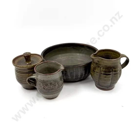 Three Pieces of Peter Stitchbury Pottery With Adrian Cotter Jug