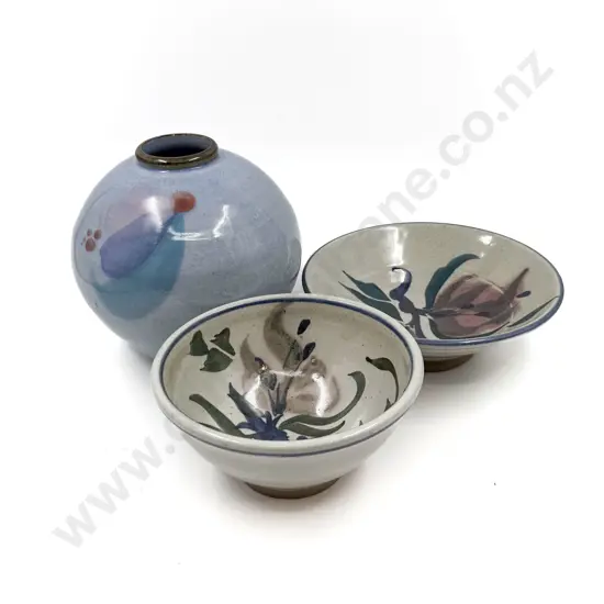 Wayne Porteous Vase and Two John Anderson Bowls