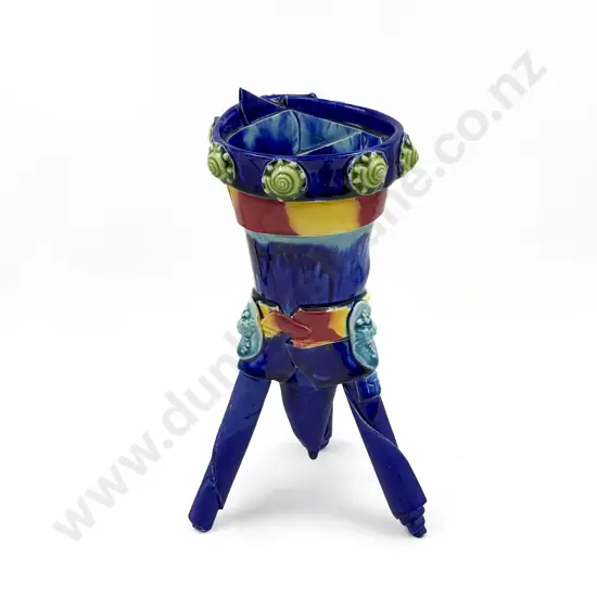 Katie Gold Mixed Media Pottery Form