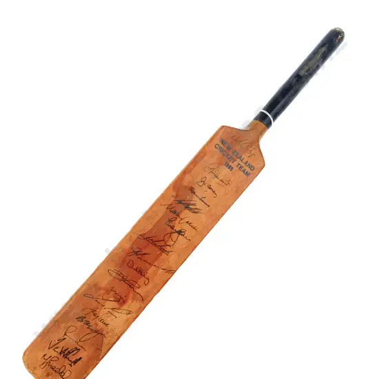 1985 Miniature Cricket Bat Signed by NZ Team