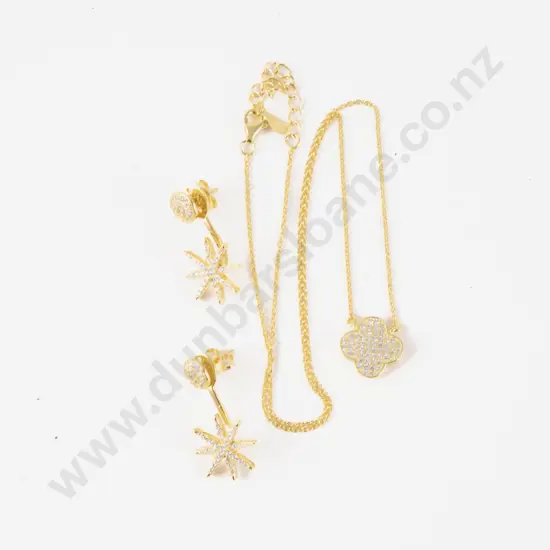 S/S Crystal Necklace and Pair Earrings