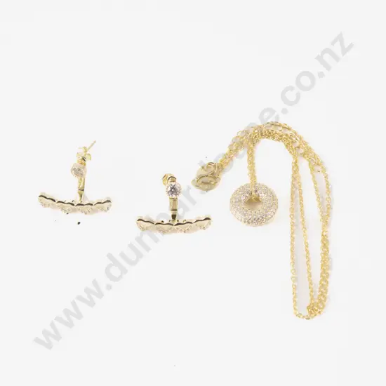 S/S Crystal Necklace and Pair Earrings