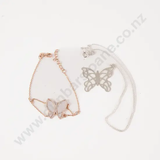 S/S Butterfly Necklace and Bracelet