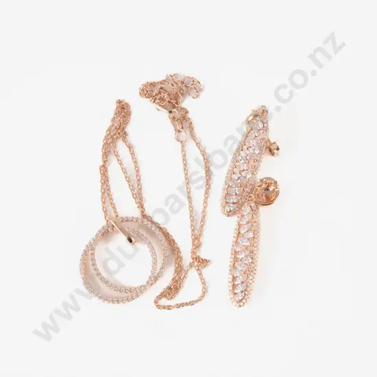 S/S Crystal Necklace and Pair Earrings