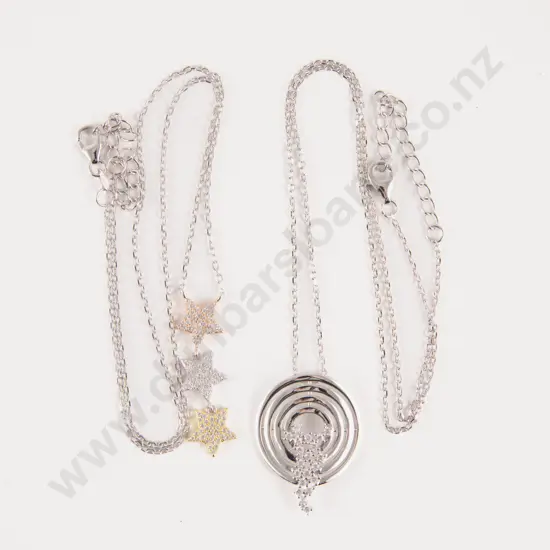 Two S/S Crystal Star Necklaces