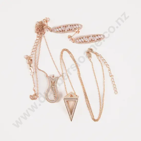 Two S/S Crystal Necklaces and Pair Earrings