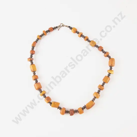 Single Strand Amber Beaded Necklace