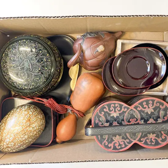 Qty of Assorted Lacquer Ware etc