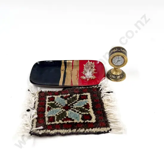 Quantity of Assorted incl Small Decorative Clock on Enamelled Dish etc