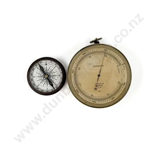 Stanley London Pocket Compass together with Vintage Gauge