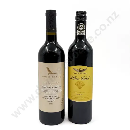 Two Bottles of Wolfblass Assorted Shiraz